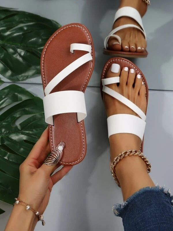 Aurora | Casual Cross-Strap Flat Sandals with Orthopedic Comfort Sole