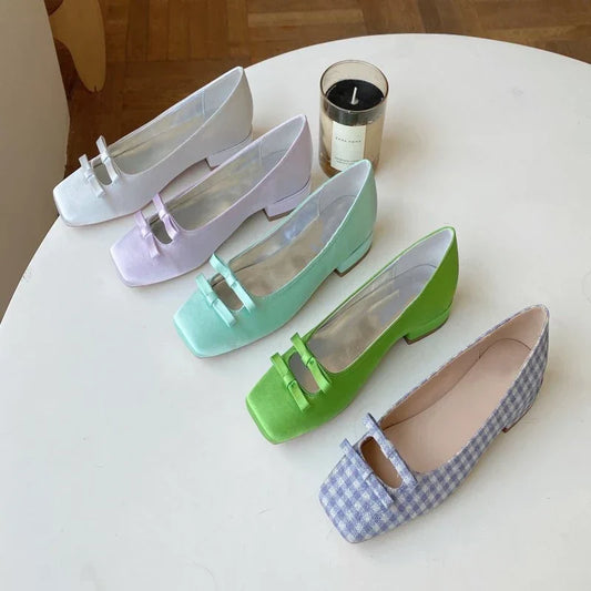 Elizabeth | Women’s Orthopedic Square Toe Flat Shoes with Buckle Detail