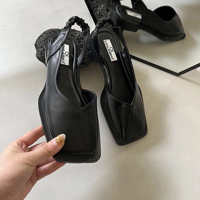 Athena | Square-Toe Slingback Flats with Orthopedic Cushioned Support
