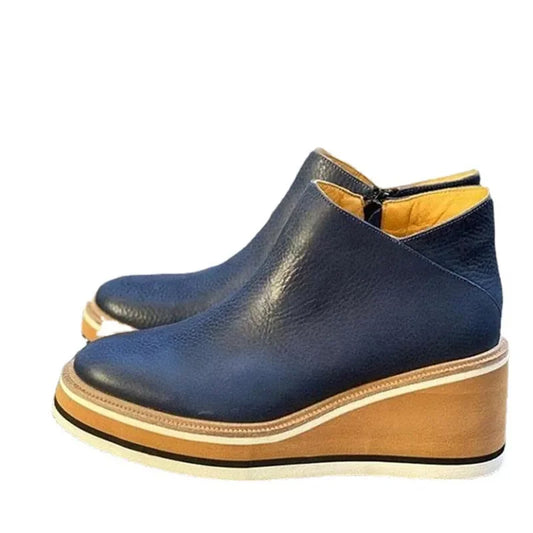 Faelynn | Women’s Orthopedic Wedge Leather Ankle Shoes