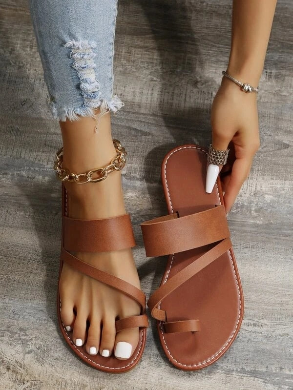 Aurora | Casual Cross-Strap Flat Sandals with Orthopedic Comfort Sole