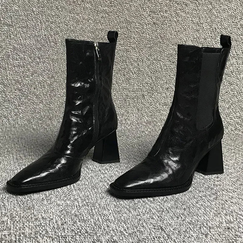 Ivanna | Women’s Orthopedic Block Heel Leather Ankle Boots
