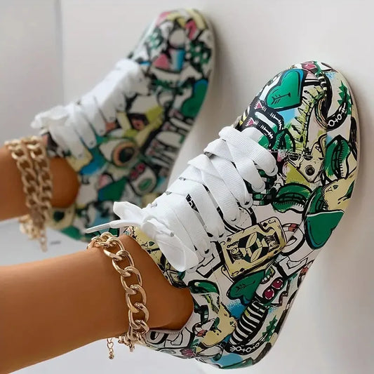 Ella | Women’s Orthopedic Colorful Graffiti High-Top Sneakers