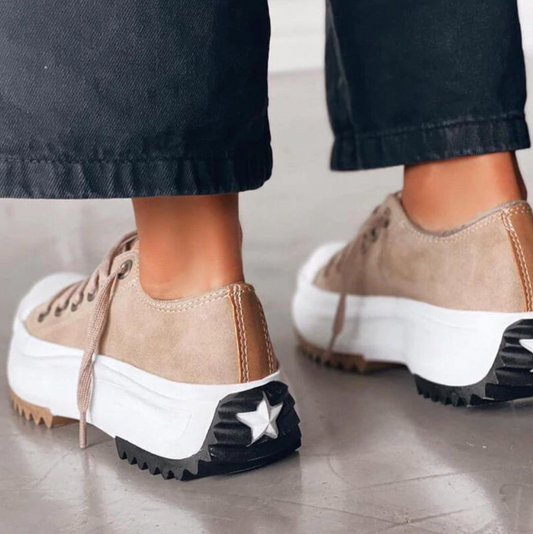 June | Chunky Platform Lace-Up Sneakers with Orthopedic Comfort Sole