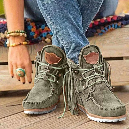 Delaney | Women’s Orthopedic Suede Moccasin Ankle Boots