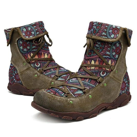 Ellie | Women’s Orthopedic Bohemian Patchwork Ankle Boots