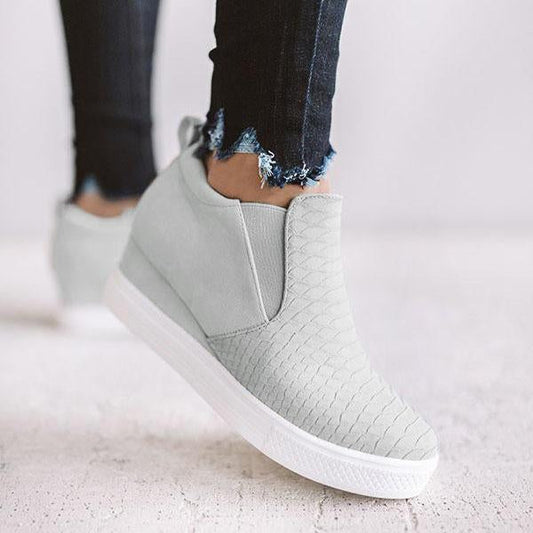 Iris | Women’s Orthopedic Slip-On Wedge Sneakers with Textured Upper