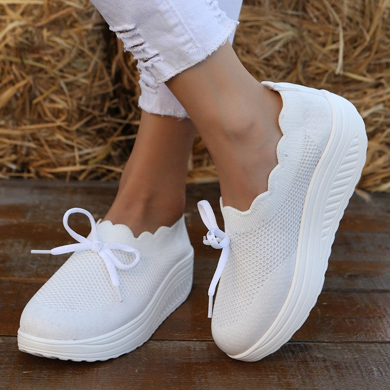 Qabalah | Knit Platform Slip-On Sneakers
