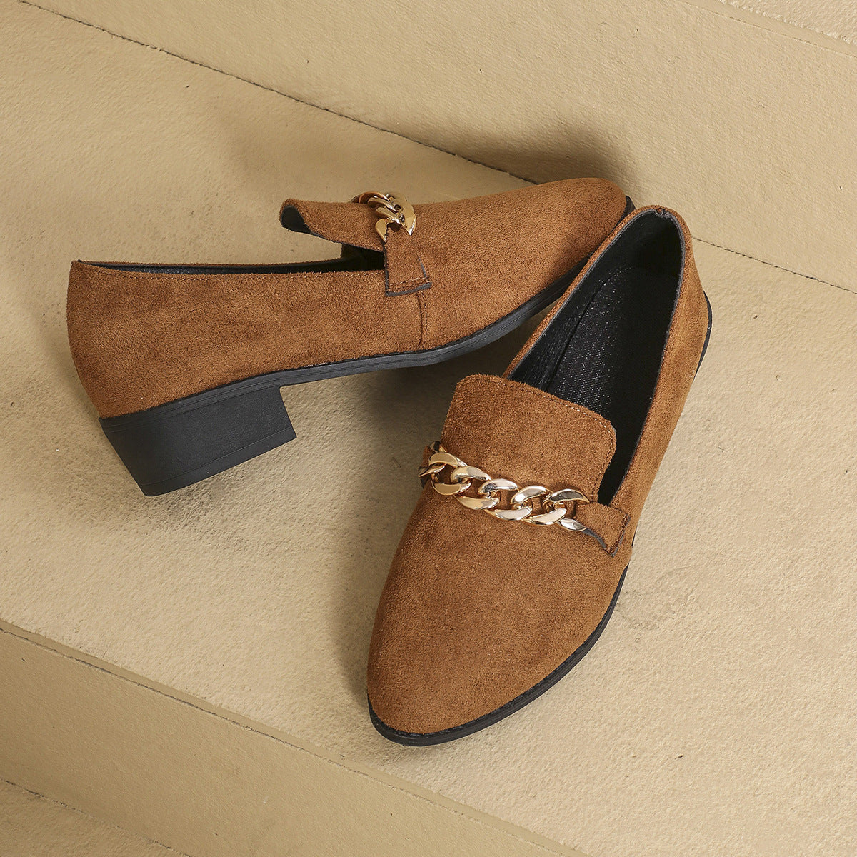 Sandra | Suede Chain Loafers