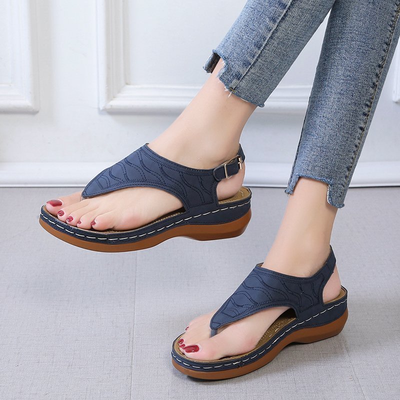 Samantha | Casual Sandals Women's Wedge Solid Color Flip Flop Sandals