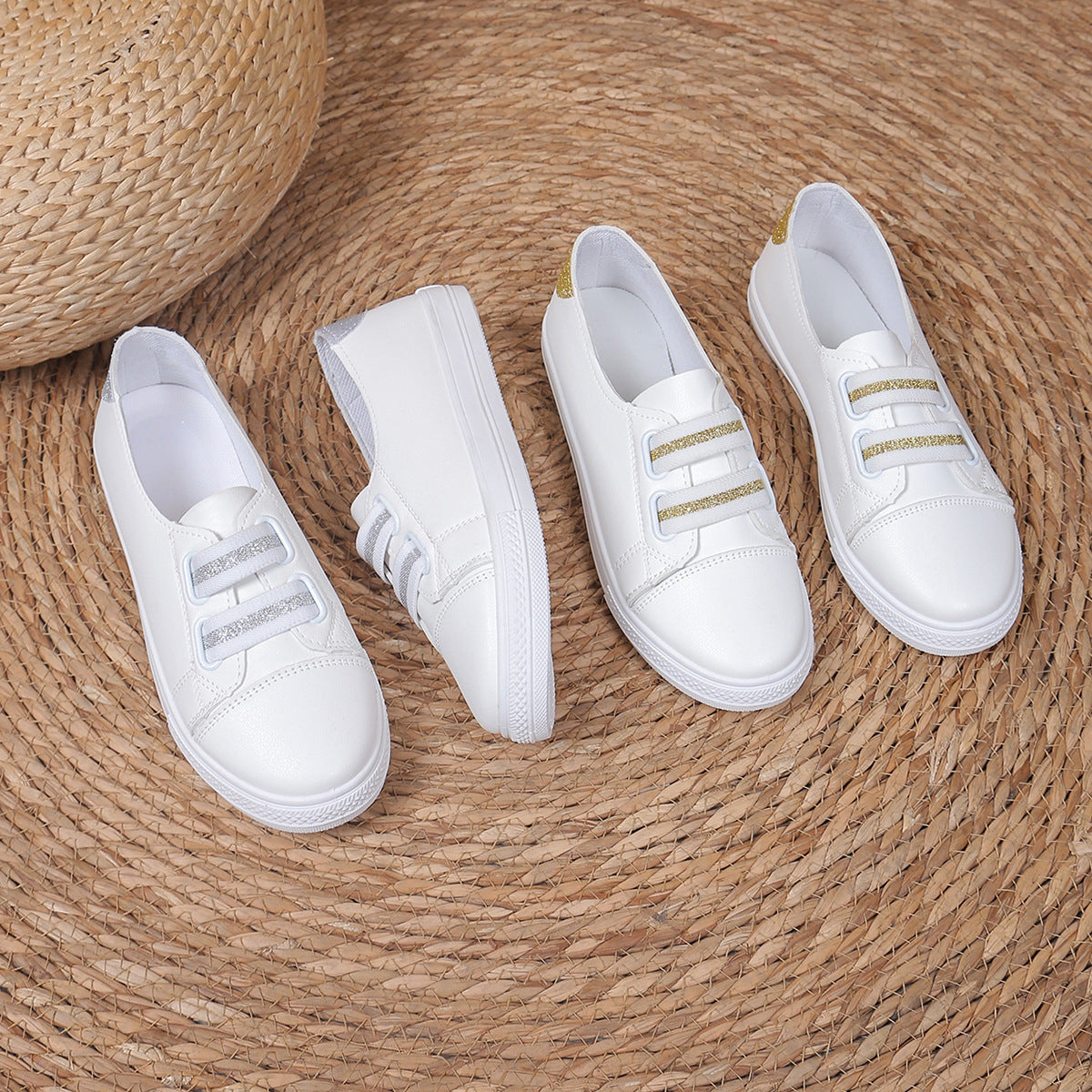 Orthopedic Balance Women’s White Velcro Sneakers – Lightweight Casual Comfort Shoes