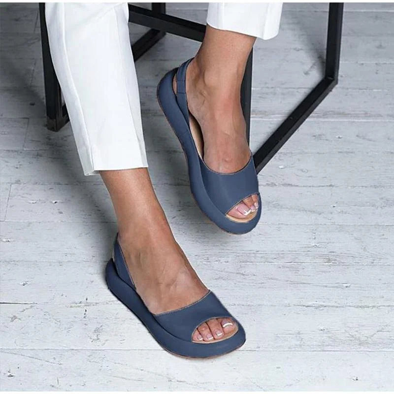 Anna | Open-Toe Slingback Flats with Orthopedic Comfort Sole