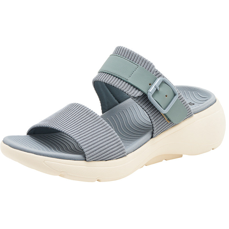 Orthopedic Balance | Double Strap Comfort Platform Slide Sandals