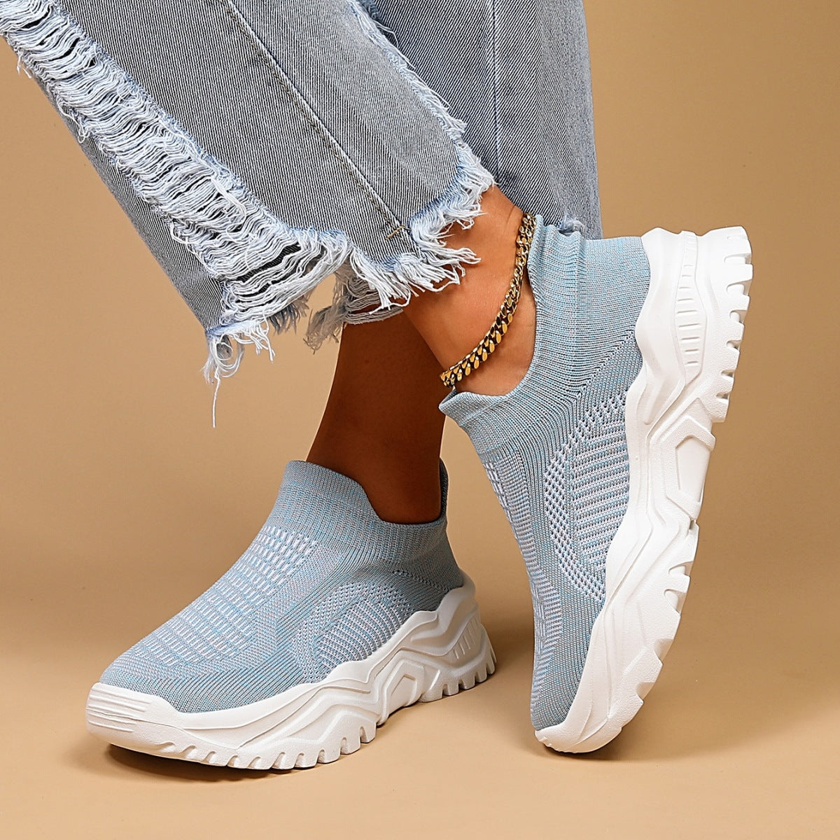 Orthopedic Balance Women’s Knit Slip-On Sneakers – Lightweight Breathable Comfort Shoes