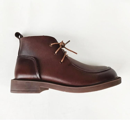 Fawn | Classic Leather Orthopedic Lace-Up Ankle Boots