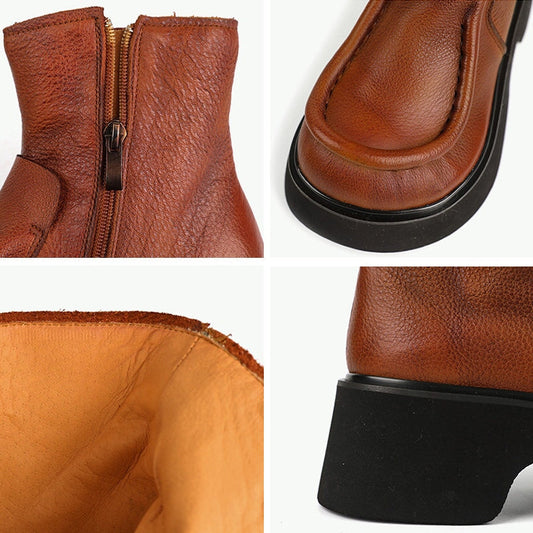 Khloe | Vintage Leather Orthopedic Platform Ankle Boots