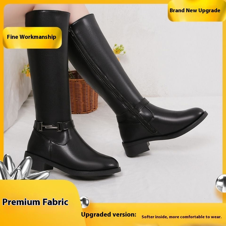 Isabel |  Winter Chunky Heel Round Head Knight Over The Knee Boots