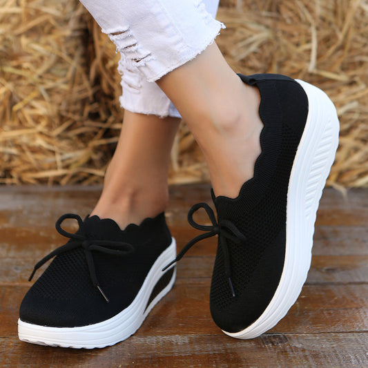 Qabalah | Knit Platform Slip-On Sneakers