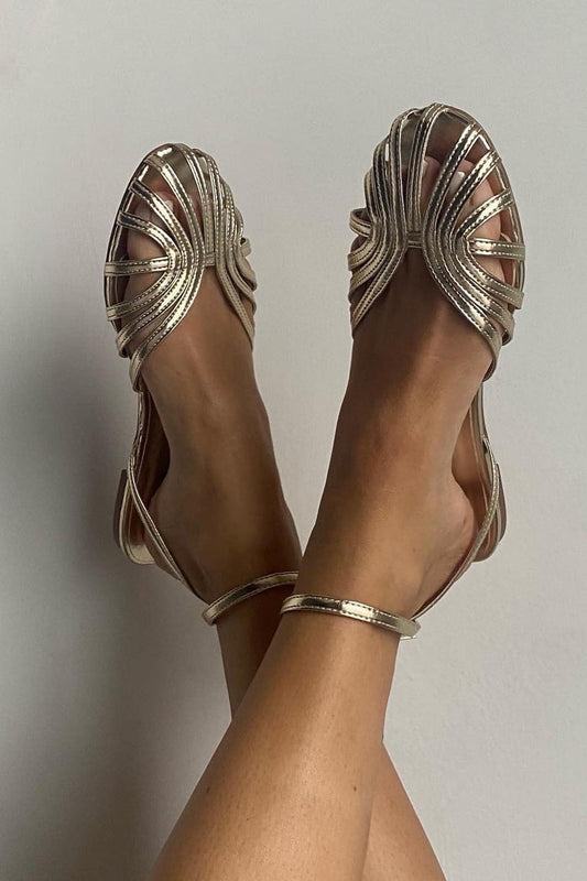 Brooke | Orthopedic Ankle-Strap Flats – Shimmer & Chic Comfort