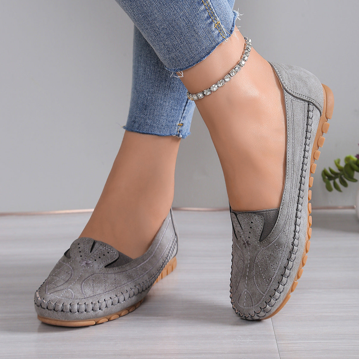 Orthopedic Balance Comfort Stitch Slip-On Loafers – Lightweight Everyday Walking Shoes