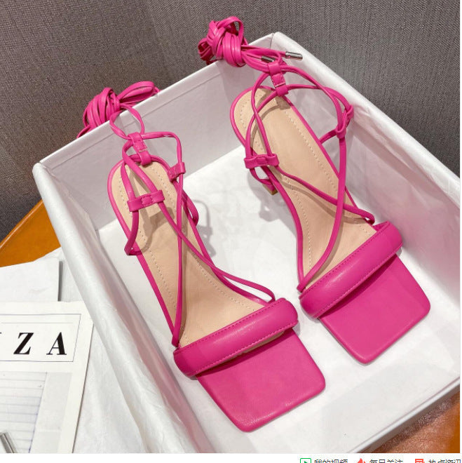 Orthopedic Balance Cut-Out Stiletto Heels With Ankle Strap - Unique Elegance