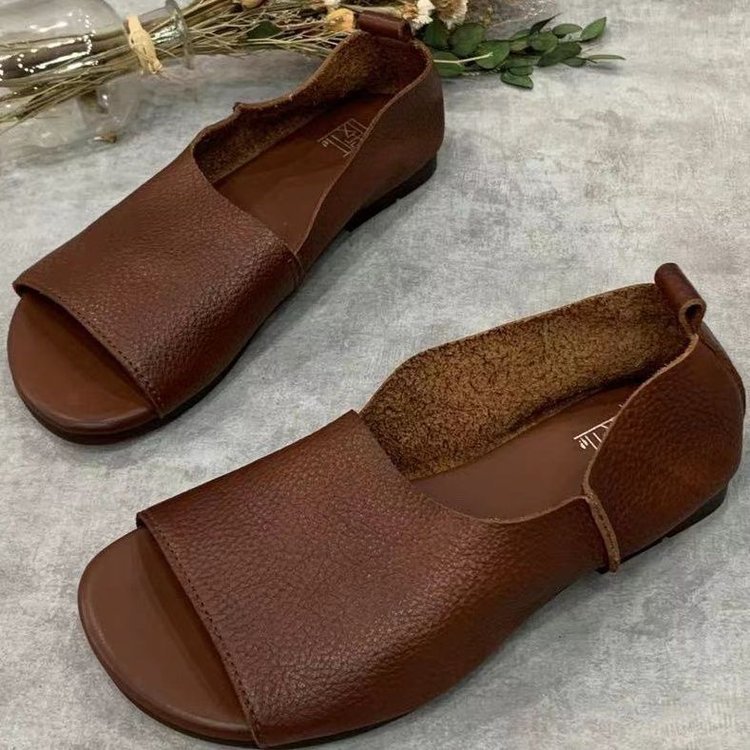 Orthopedic Balance Soft Leather Open-Toe Comfort Shoes