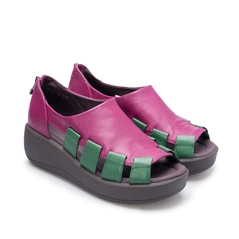 Joan | Women’s Orthopedic Open-Toe Leather Slip-On Comfort Shoes
