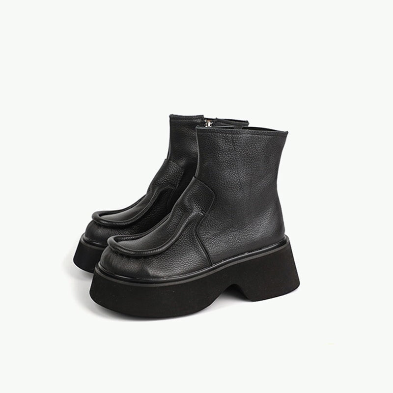 Khloe | Vintage Leather Orthopedic Platform Ankle Boots