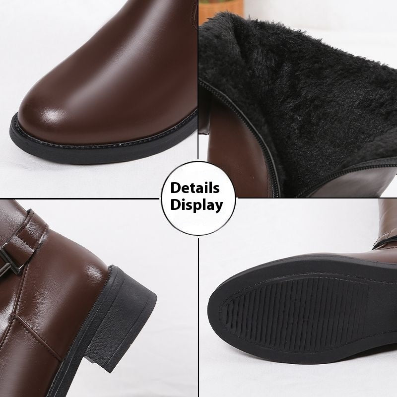Isabel |  Winter Chunky Heel Round Head Knight Over The Knee Boots
