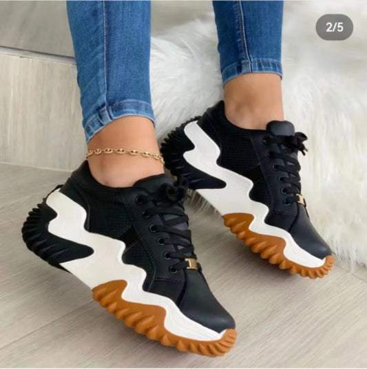 Marian | Thick Soled Serrated Sneakers
