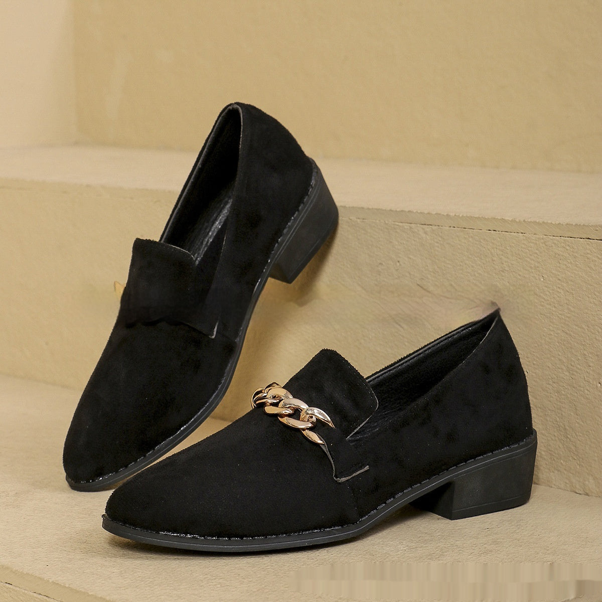 Sandra | Suede Chain Loafers