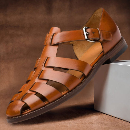 Alec | Men’s Orthopedic Leather Fisherman Sandals with Buckle Strap