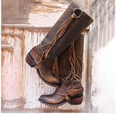Dallas | Women’s Western Fringe Orthopedic Knee-High Boots