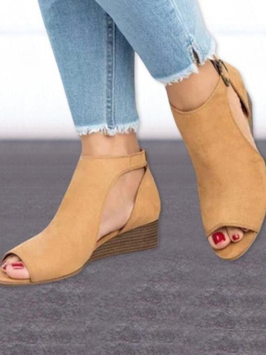 Evelyn | Women’s Orthopedic Peep-Toe Wedge Sandals with Ankle Strap