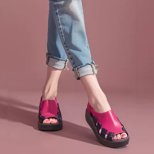 Joan | Women’s Orthopedic Open-Toe Leather Slip-On Comfort Shoes