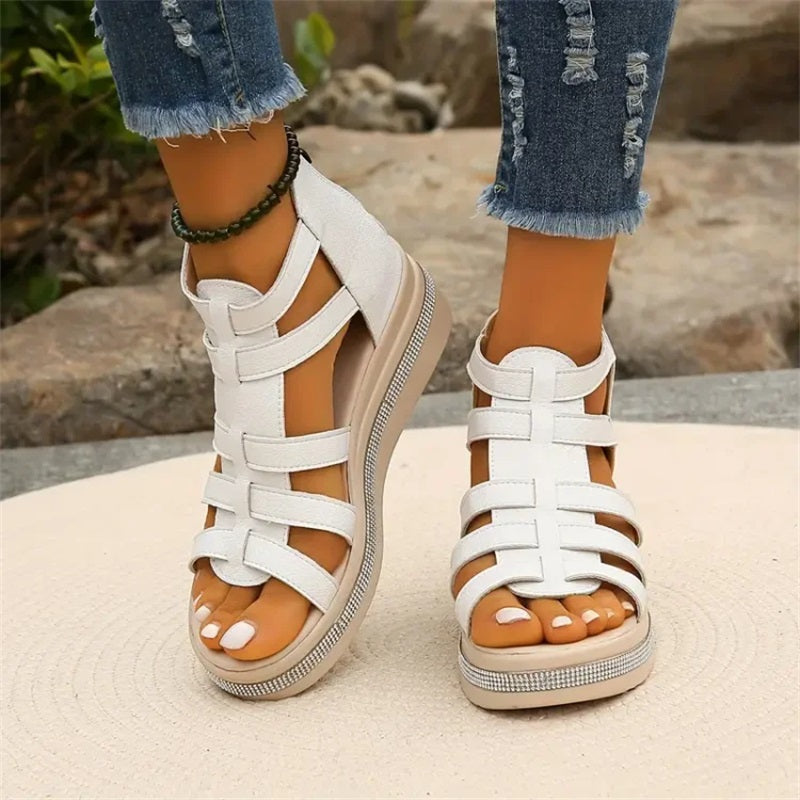 Brianna | Orthopedic Gladiator Wedge Sandals – Adjustable Strappy Comfort