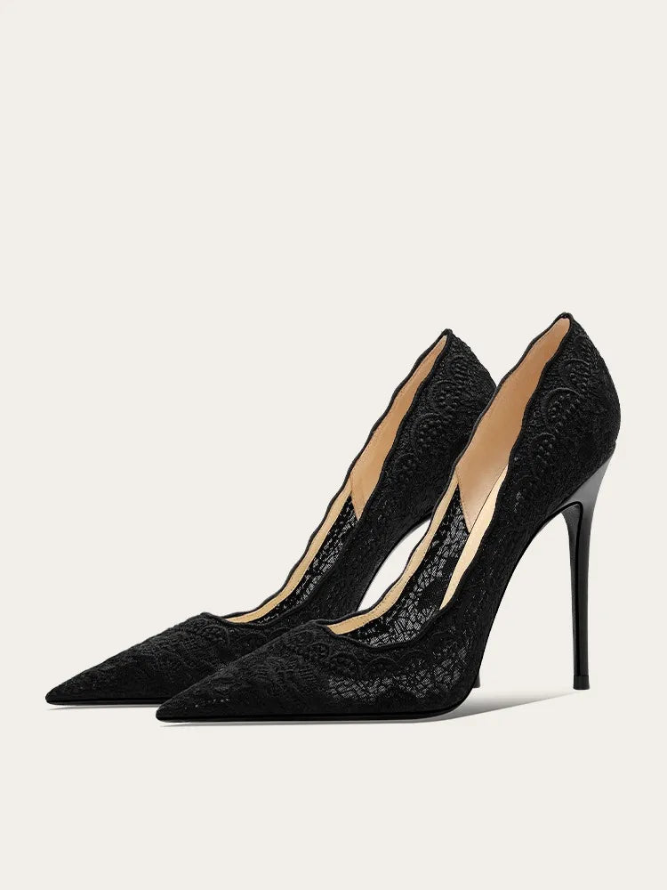 Orthopedic Balance Lace Heels - Elegant Support