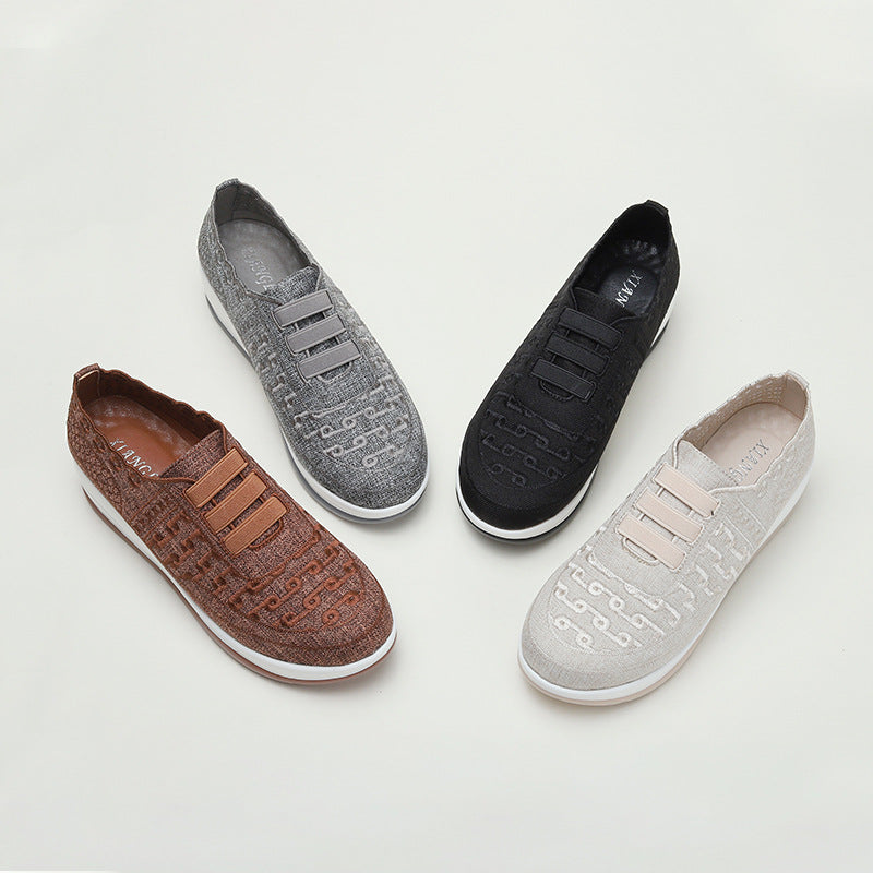 Orthopedic Balance Women’s Wedge Slip-On Sneakers – Lace Detail Comfort Walking Shoes