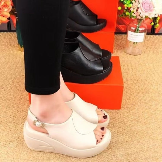 Orthopedic Peep-Toe Wedge Sandals