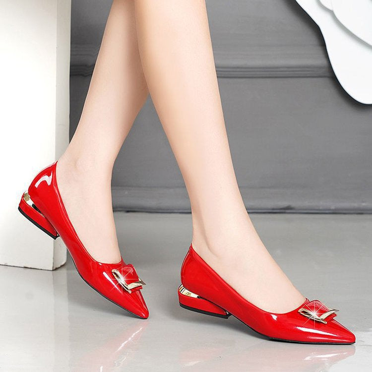 Orthopedic Balance Soft Leather Pumps With Chunky Heel