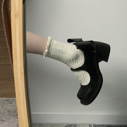 Orthopedic Balance Height Boost Chunky Heel Leather Shoes