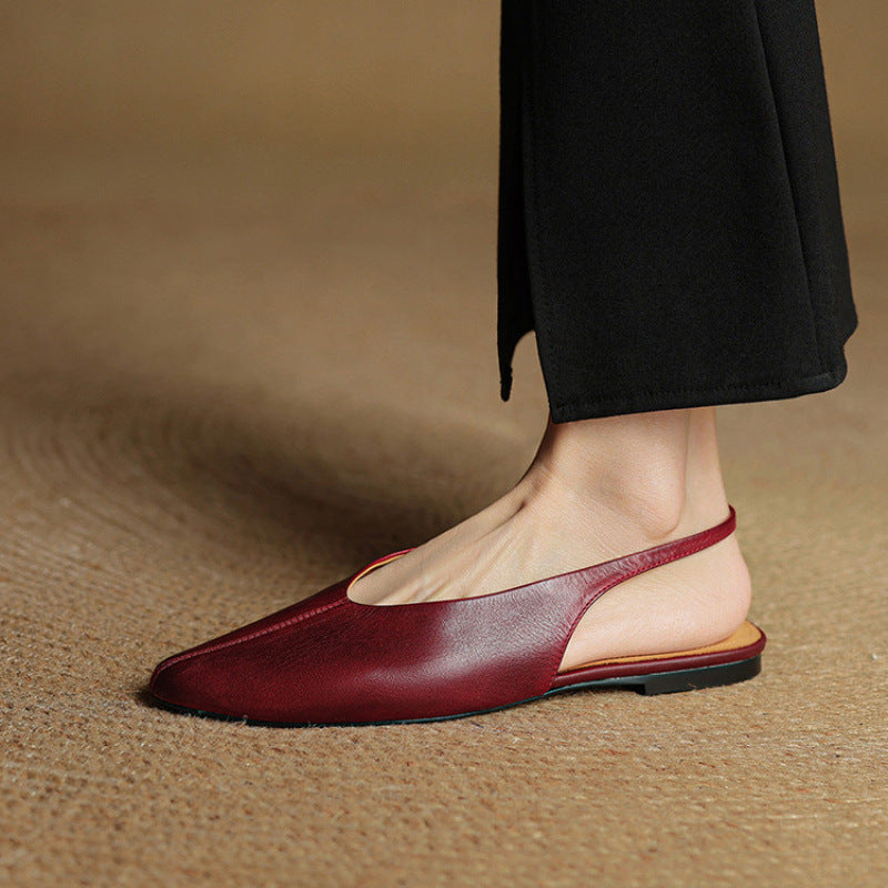 Orthopedic Balance Pointed Toe Slingback Flat Mules