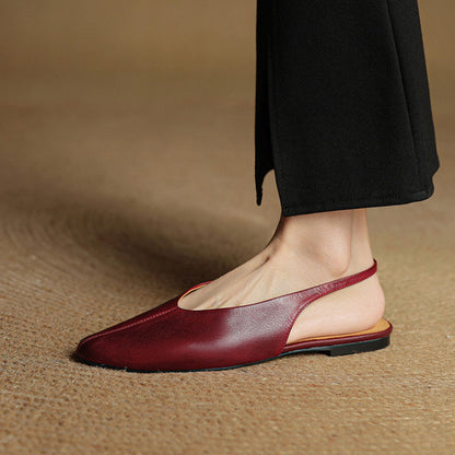 Orthopedic Balance Pointed Toe Slingback Flat Mules
