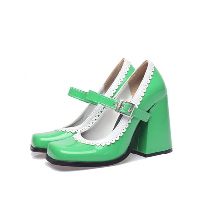 Orthopedic Mary Jane Block Heels – Comfortable Strap Dress Shoes
