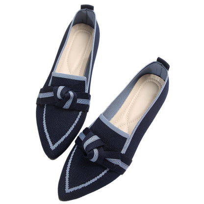 Orthopedic Balance Pointed Toe Flat Shoes With Bow