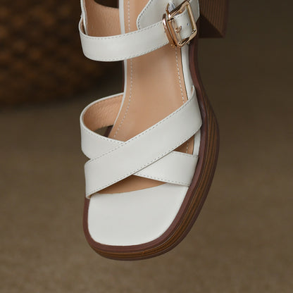 Vianelle | Women’s Orthopedic Crisscross Block Heel Sandals