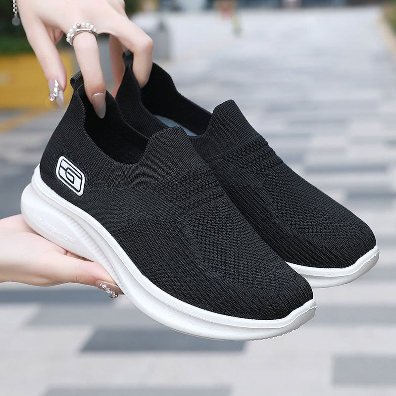 Orthopedic Balance Women’s Knit Slip-On Sneakers – Lightweight Breathable Comfort Shoes