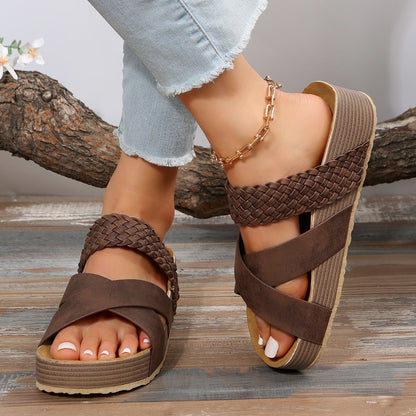 Orthopedic Balance Summer Sandals With Braided Straps - Unique And Elegant
