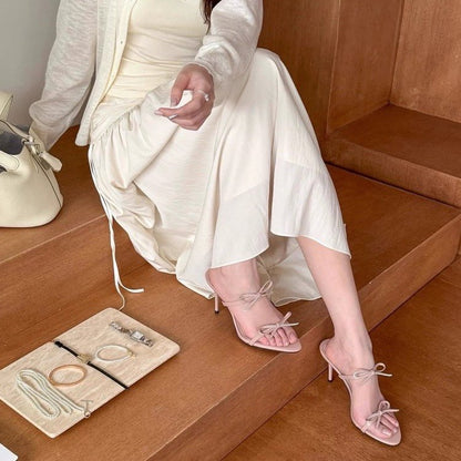 Orthopedic Balance | Minimal Bow Strap Stiletto Sandals