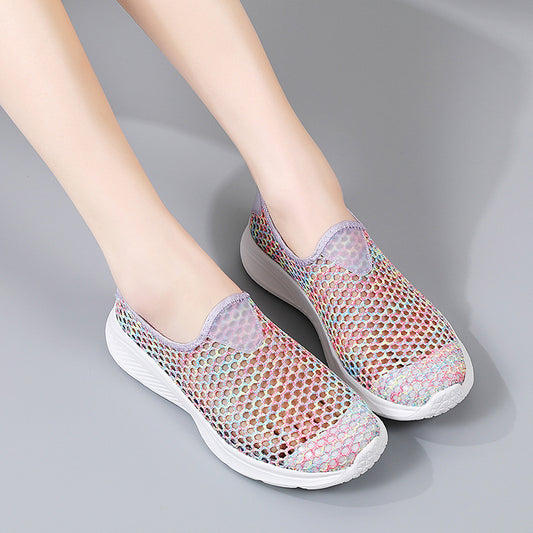 Orthopedic Balance | Breathable Rhinestone Mesh Slip-On Sneakers